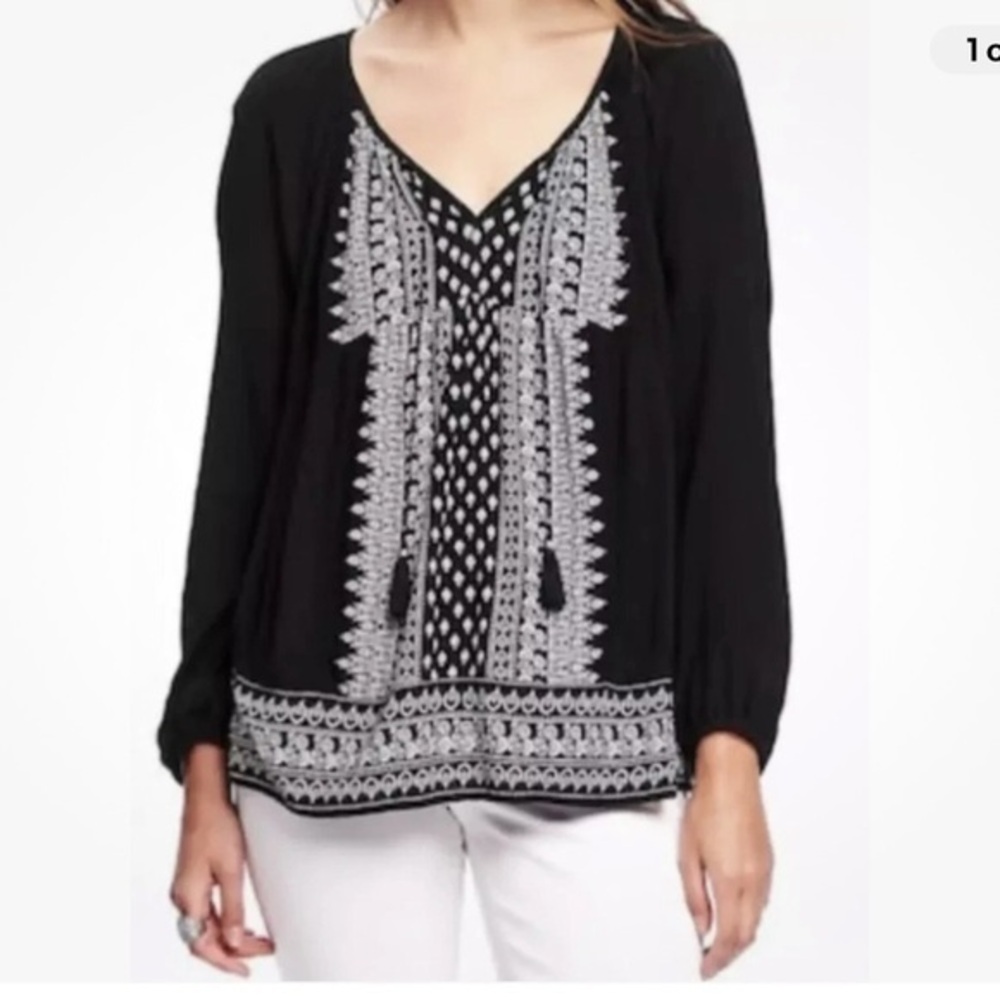 Old Navy Women’s Boho Crepe Blouse Empire Waist Size Small Tall